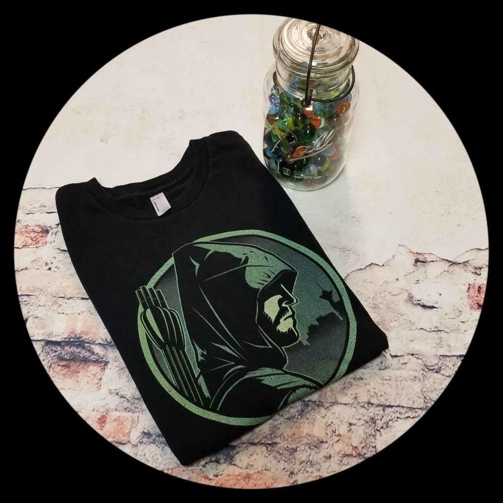 Green Arrow DC Comics Tee American Apparel sz 12